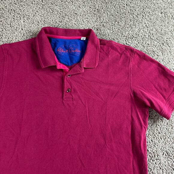 Robert Graham Shirt Mens Medium Red Maroon Classic Fit Short Sleeve Polo - Picture 3 of 8